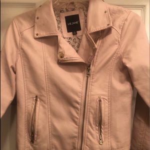 Baby pink faux leather jacket. Good condition.